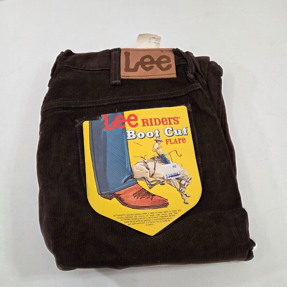 Lee Riders Boot Cut Corduroy Men's Pants Boot Cut Flare Brown NWT Vintage - Picture 3 of 15